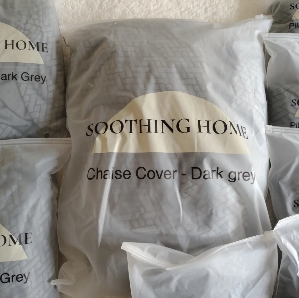 Soothing Home Sofa and Pillow Slip Covers Set Dark Gray New! - Picture 1 of 11